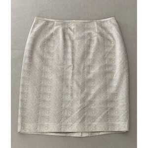 CALVIN KLEIN Women's Pencil Skirt Animal Snakeskin White Gray Size 14